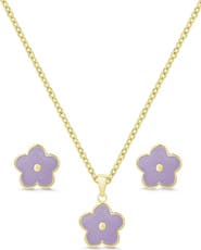Lily Nily Kids' Flower Pendant Necklace & Stud Earrings Set