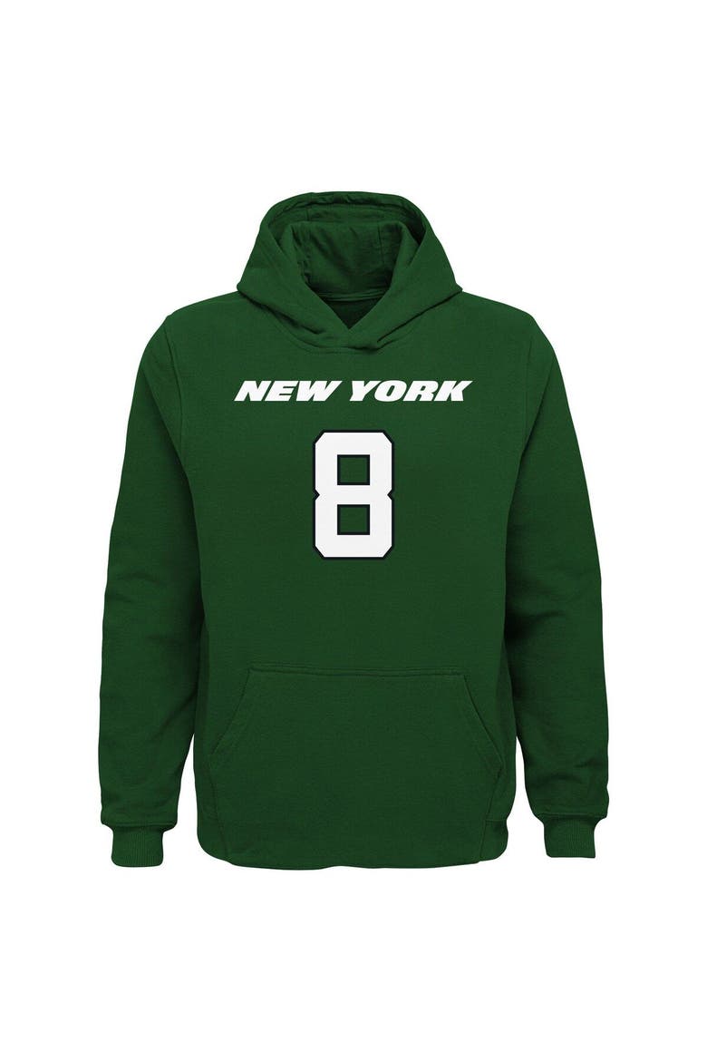 Youth Aaron Rodgers Green New York Jets Mainliner Player Name & Number Pullover Hoodie, Alternate, color, Green