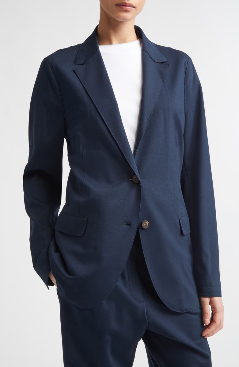 Eleventy Knit Jacket with Hoodie Inset, Alternate, color, 11 Blue