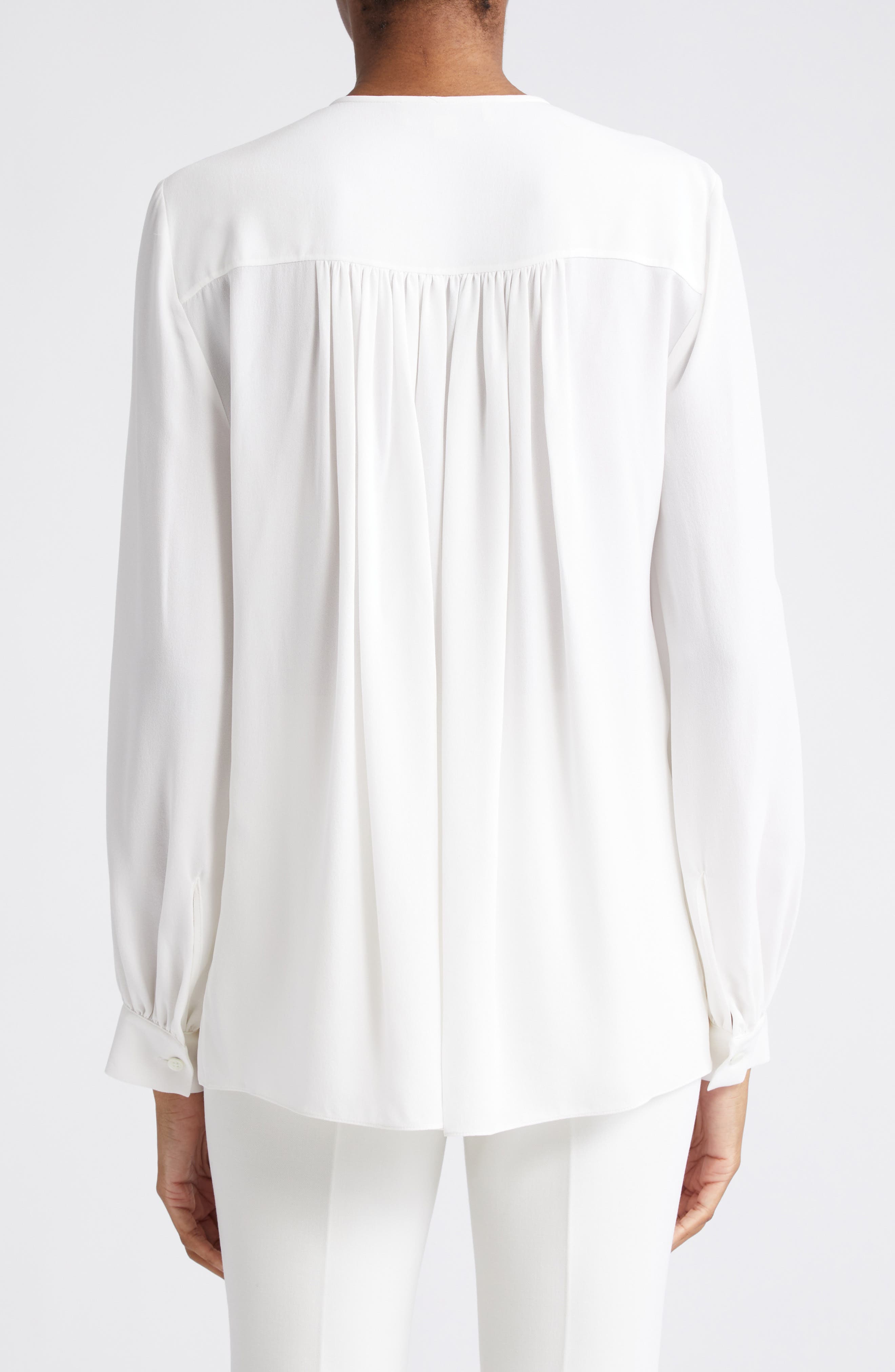 Split Neck Silk Top - image 2