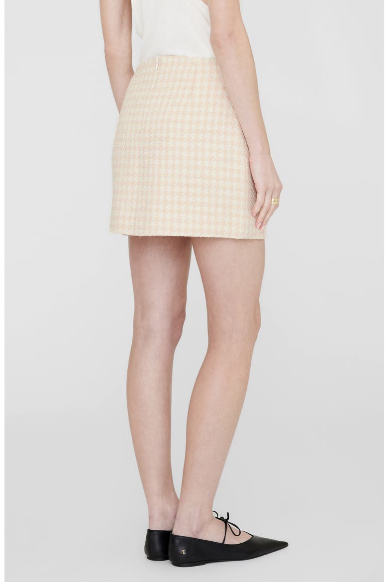 Vanessa Houndstooth Miniskirt, Alternate, color, CREAM AND PEACH HOUNDSTOOTH