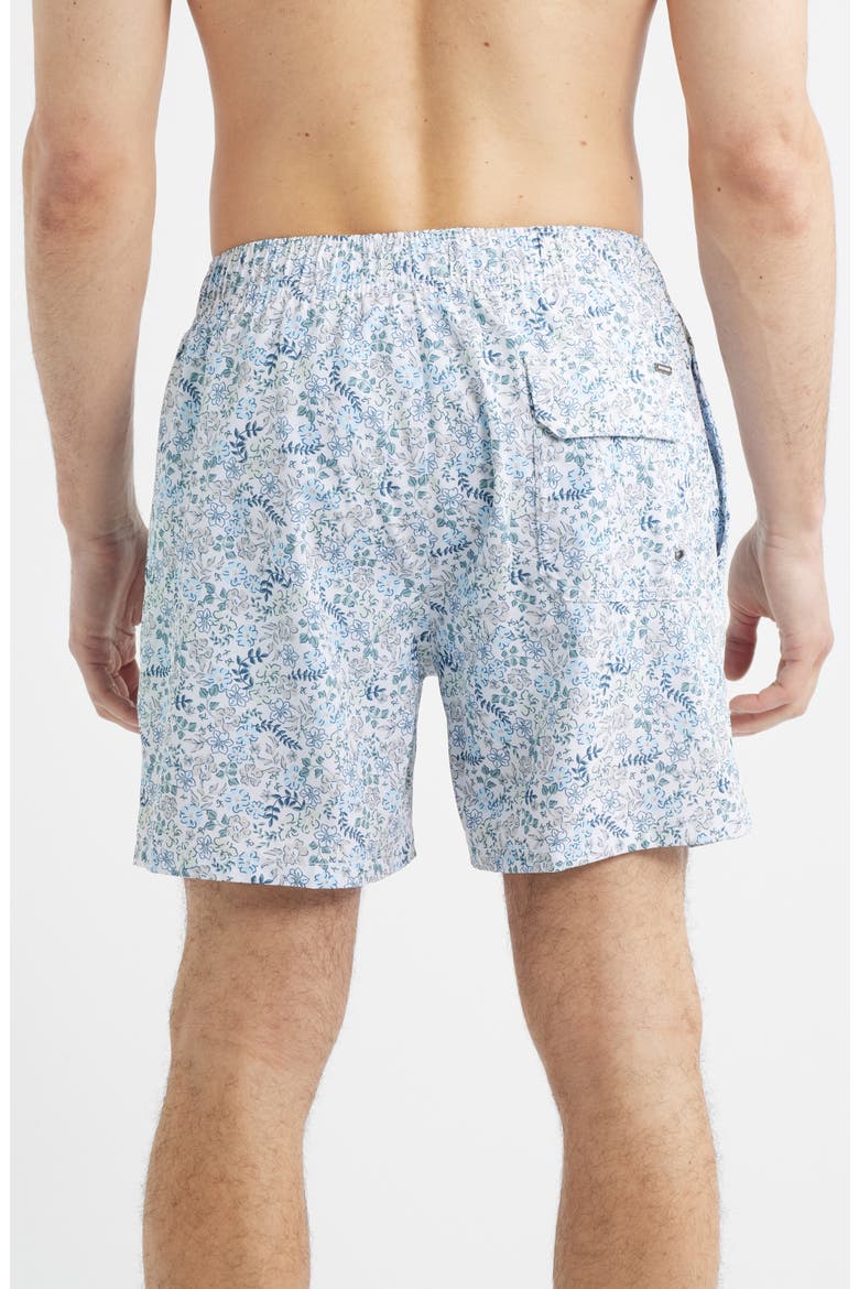 Floral Stretch Volley Swim Trunks, Alternate, color, BLUE
