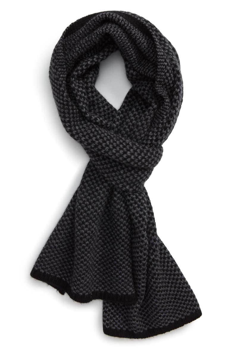 Cashmere Scarf, Main, color, BLACK/ GREY