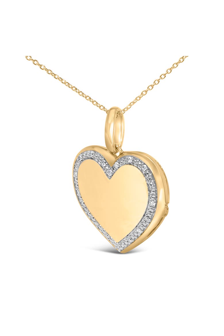 Gold Vermeil 1/10 Cttw Diamond Heart Locket Pendant Necklace, Alternate, color, Silver