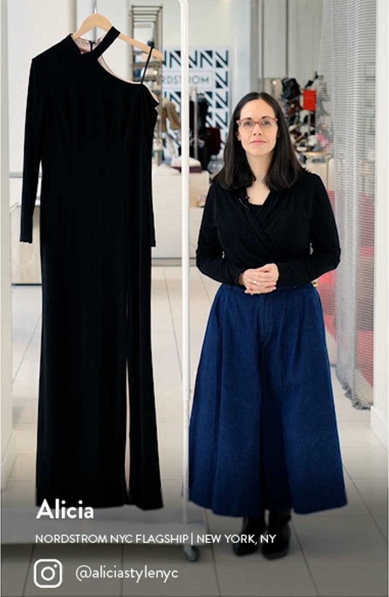 Cutout Shoulder Long Sleeve Gown, sales video thumbnail