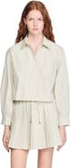 SANDRO Striped rhinestone shirt