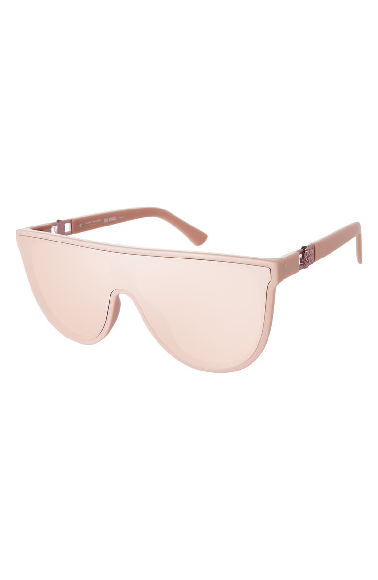 Kurt Geiger London Regent 99mm Oversize Shield Sunglasses, Alternate, color, Light Pink/ Rose Flash