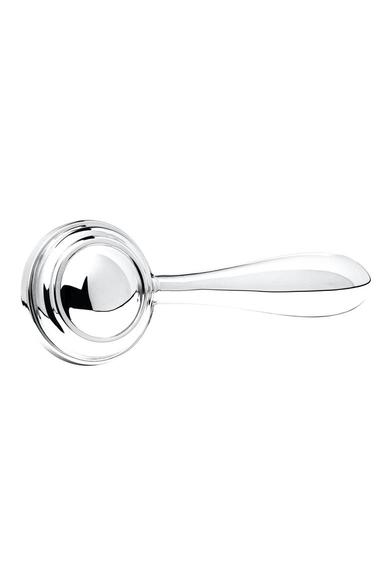 RIbbed Round Sterling Silver Rattle, Main, color, NO COLOR