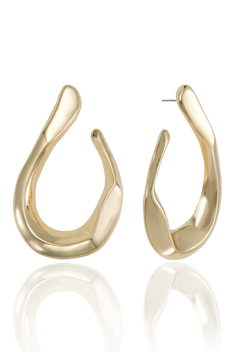 Curved Statement Hoop Earrings, Main, color, GOLD