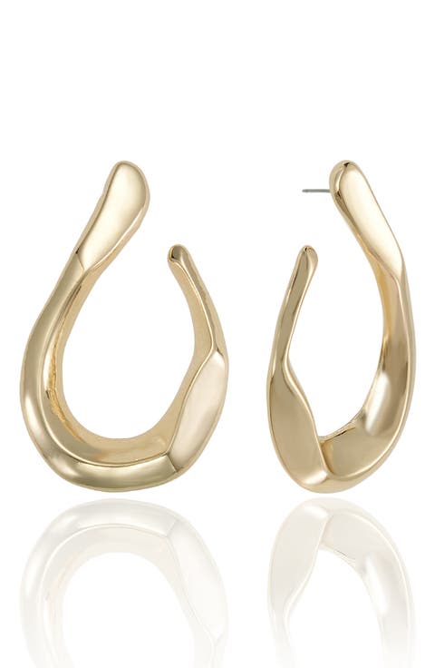 Curved Statement Hoop Earrings