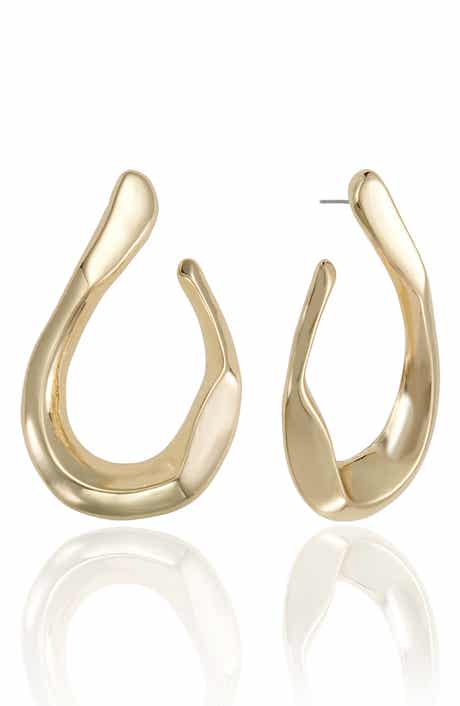 Curved Statement Hoop Earrings