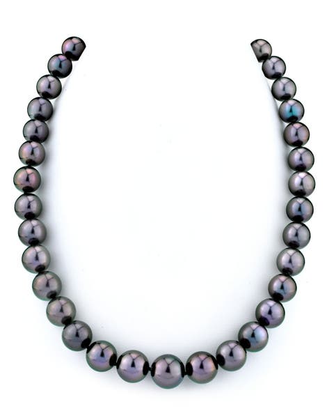 10-12mm Eggplant Tahitian South Sea Pearl Necklace - Premier AAAA Quality
