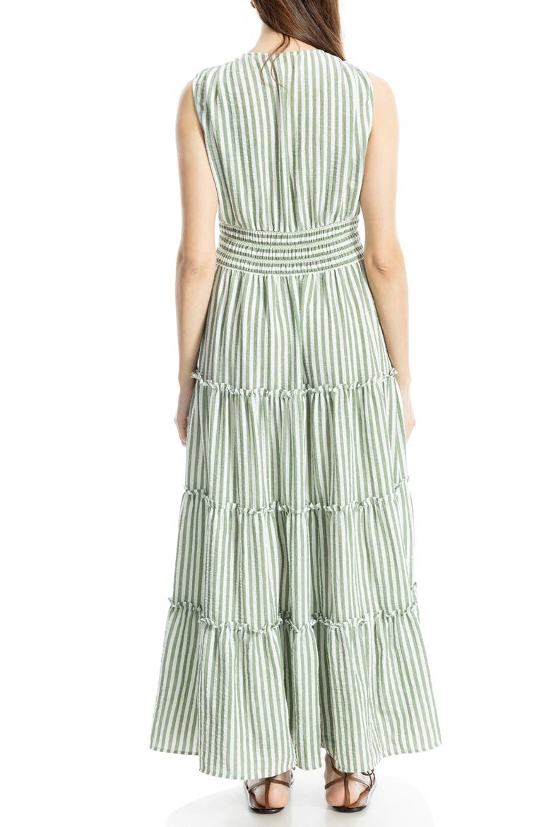 Knotted Waist Maxi Dress, Alternate, color, IVY/ WHITE STRIPE