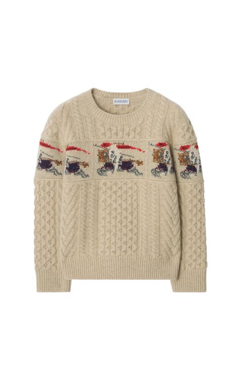Knight Aran Knit Wool Cashmere Sweater