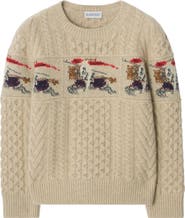 Burberry Knight Aran Knit Wool Cashmere Sweater