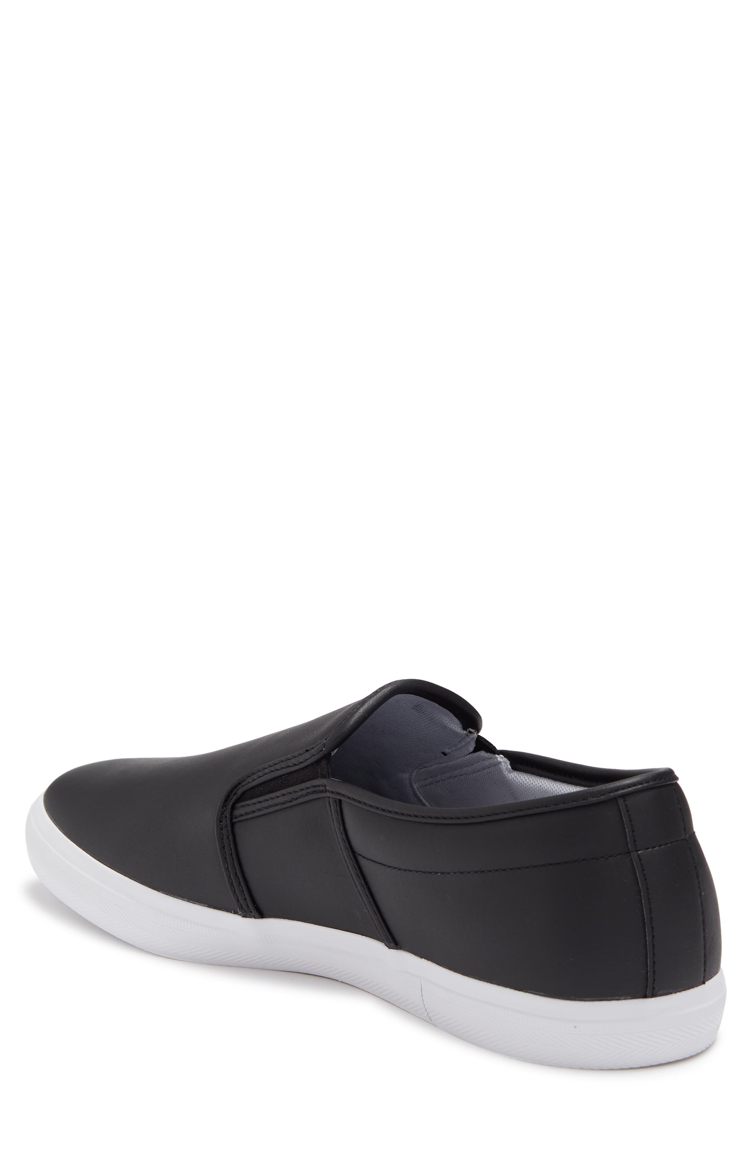 Lacoste Tatalya Leather Slip-On Sneaker, Alternate, color, Blk/ Wht