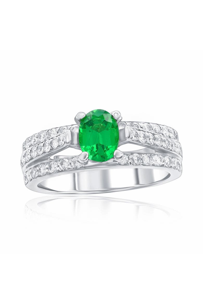 14K Gold 1.20ct Oval Tsavorite Garnet & 0.98cttw Diamond Ring, Main, color, Green