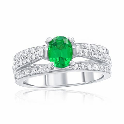 14K Gold 1.20ct Oval Tsavorite Garnet & 0.98cttw Diamond Ring