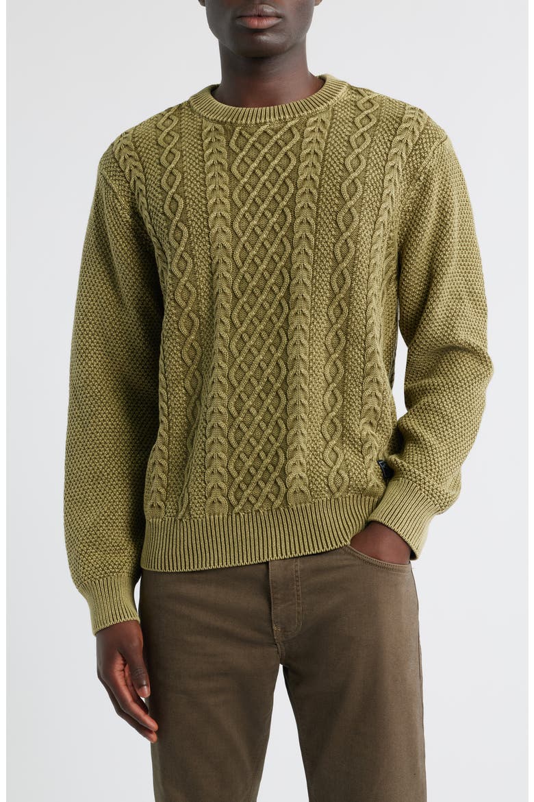 Big Sur Mixed Stitch Sweater, Main, color, MOSS