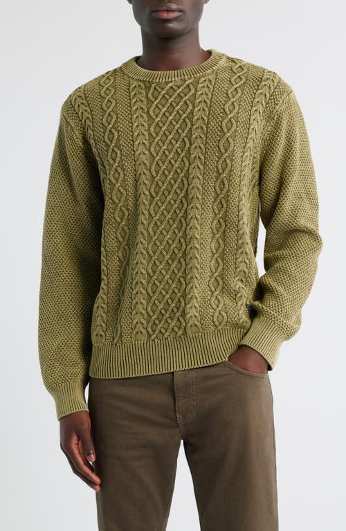DARK SEAS Big Sur Mixed Stitch Sweater in Moss  product