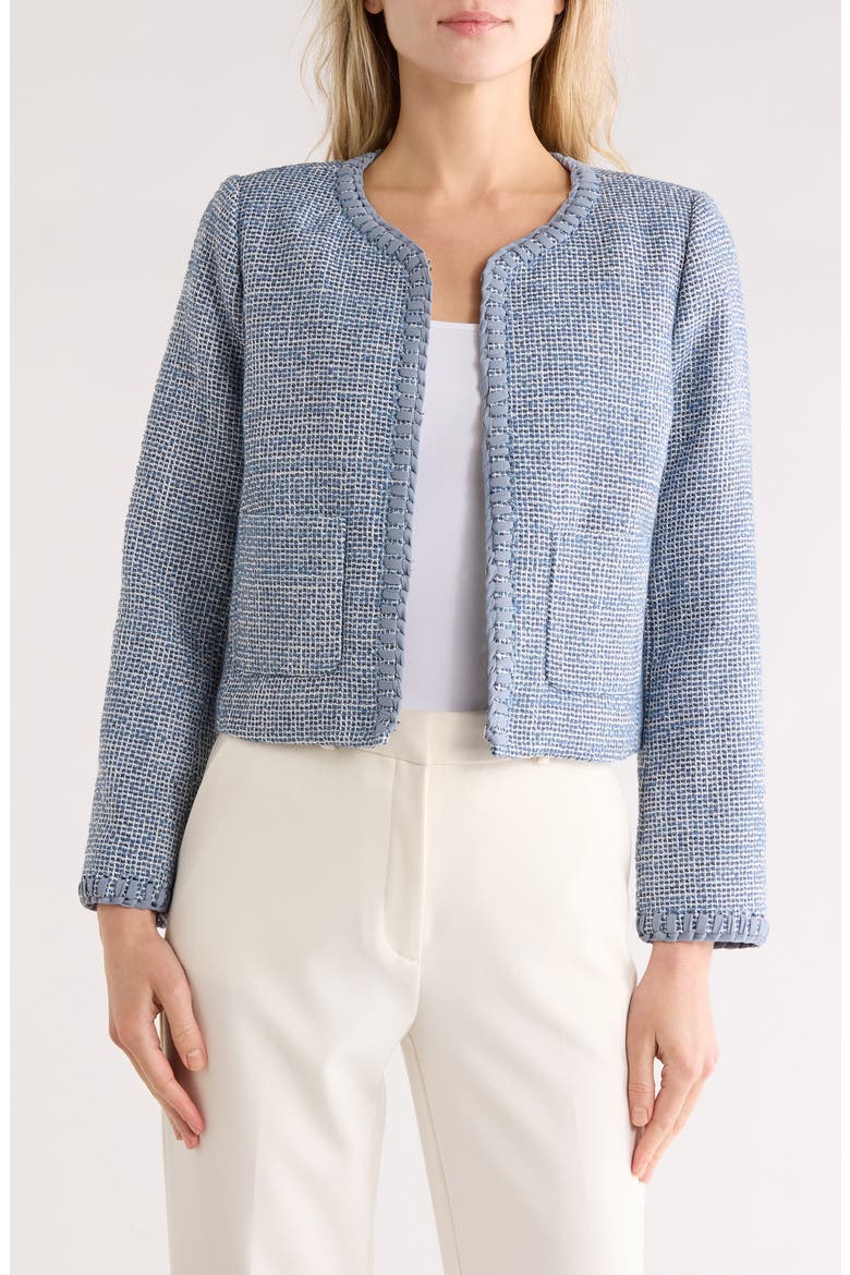 Chloe Tweed Blazer, Main, color, BLUE MULTI