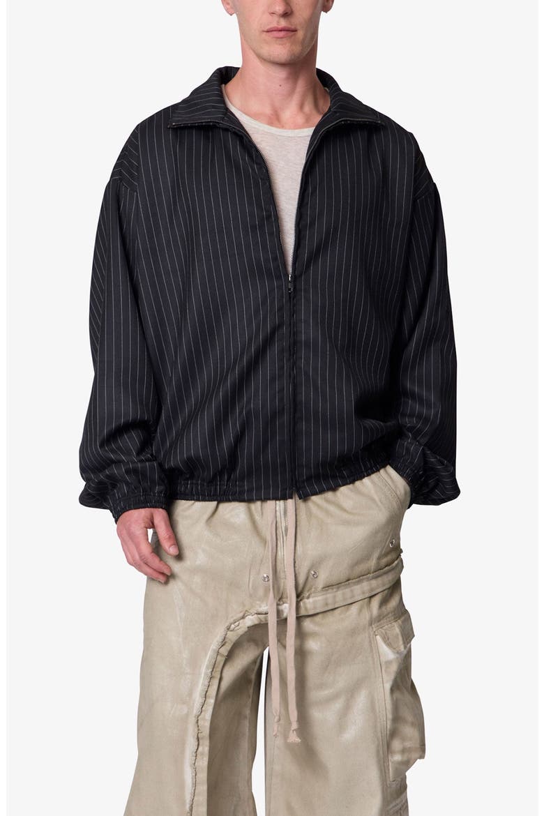 Striped Track Jacket, Alternate, color, BLACK