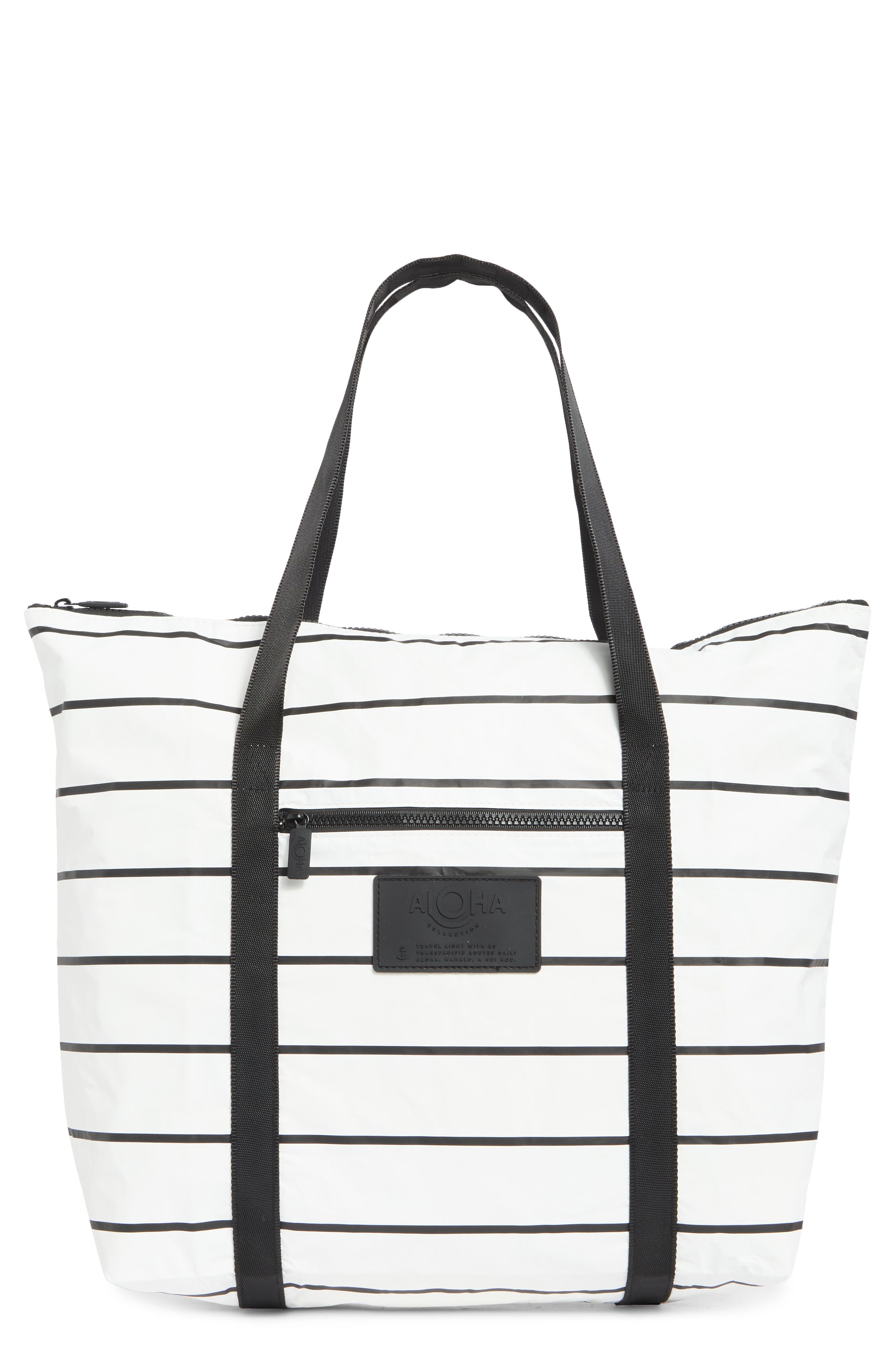 Aloha Collection Pinstripe Tote Bag