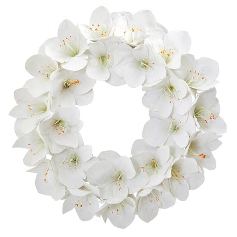 24-in Amaryllis Artificial Wreath