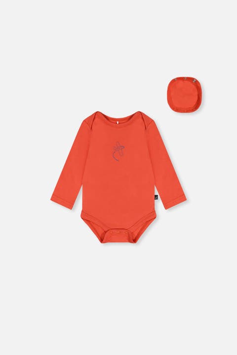 Organic Cotton Plane Detail Envelope Neck Romper