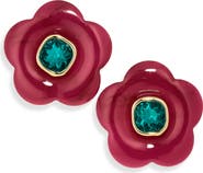 NATASHA Crystal & Resin Flower Stud Earrings