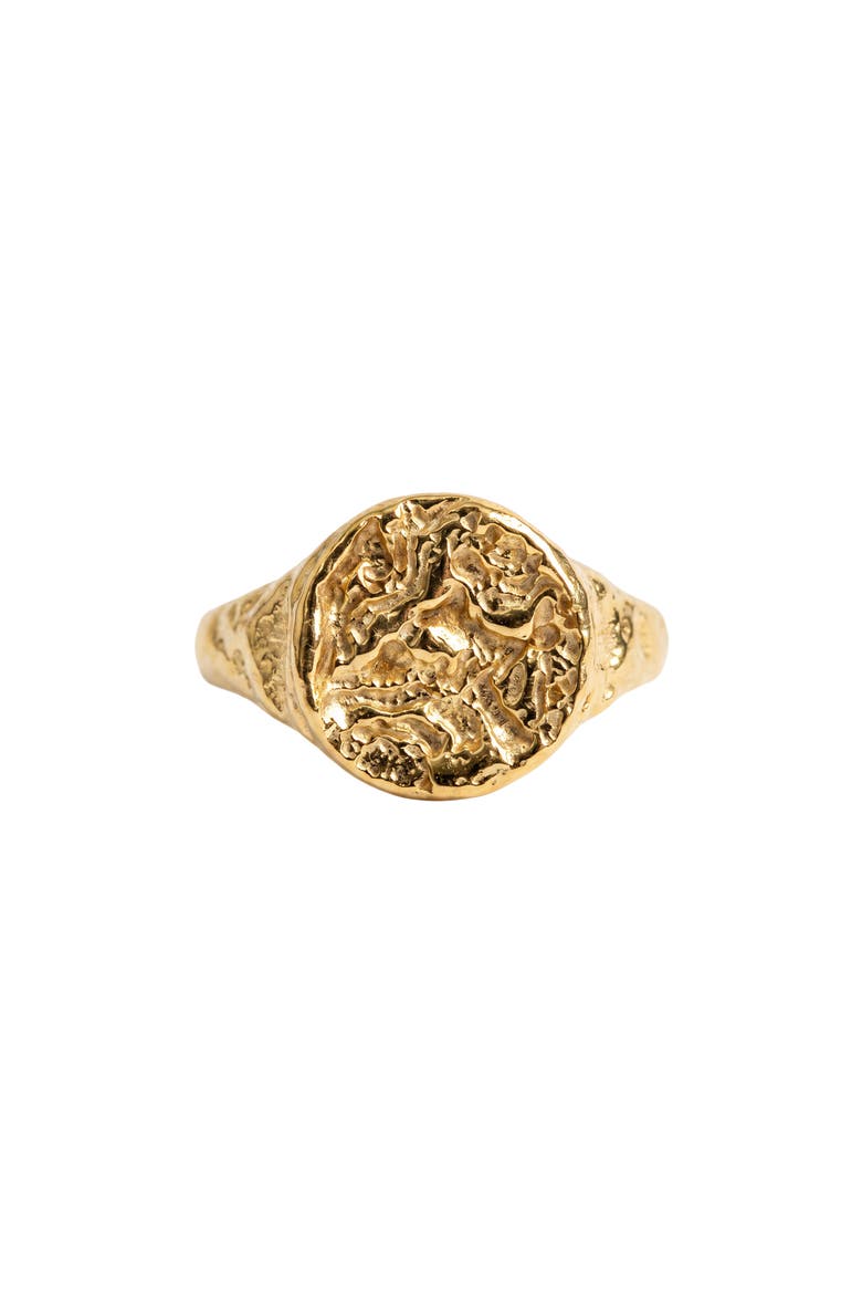 Molten Disc Ring, Main, color, GOLD