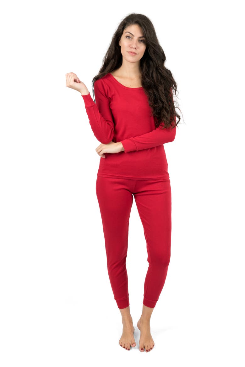 Women's Cotton Solid Matching Family Pajamas, Alternate, color, Red