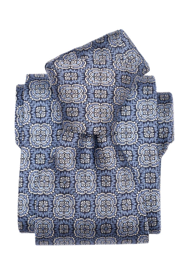 Veneto - Printed Silk Tie for Men, Alternate, color, Blue