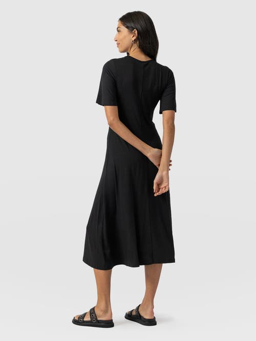 Saint And Sofia Saint + Sofia Freya Tie Dress In Black