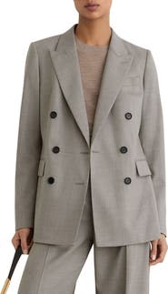 Reiss Darcy Wool Blend Double Breasted Blazer