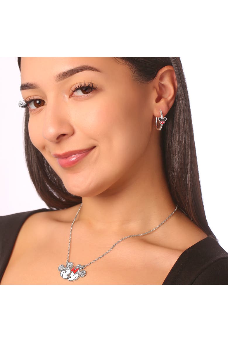 Cubic Zirconia Hoop Earrings, Alternate, color, Silver