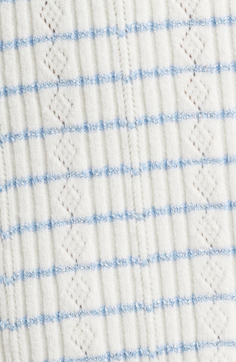 LoveShackFancy Elisavette Stripe Pointelle Tiered Minidress, Alternate, color, Sailor Stripes