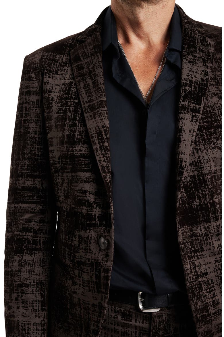 Dalton Slim Fit Flocked Sport Coat with Removable Vest, Alternate, color, OLD BARK