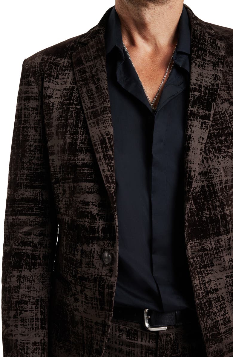 John Varvatos Dalton Slim Fit Flocked Sport Coat with Removable Vest, Alternate, color, 