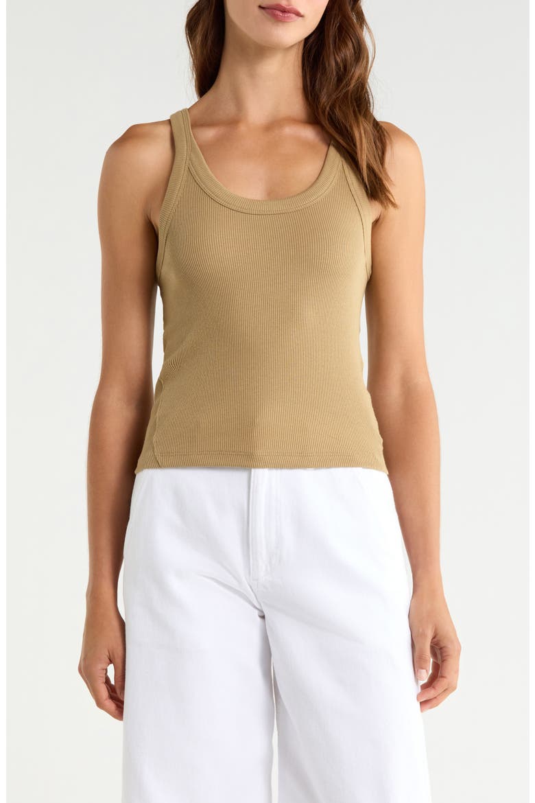The Essential Rib Tank, Main, color, TOFFEE