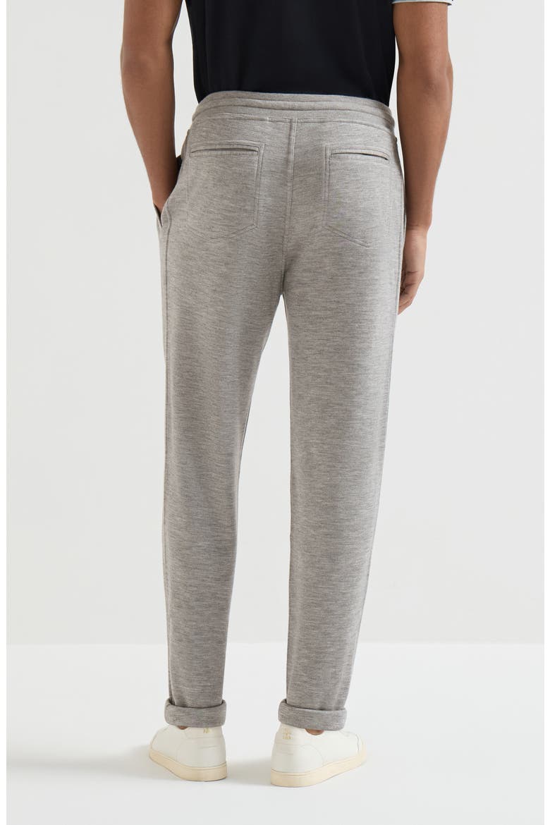 Cashmere and silk French terry trousers, Alternate, color, Grey
