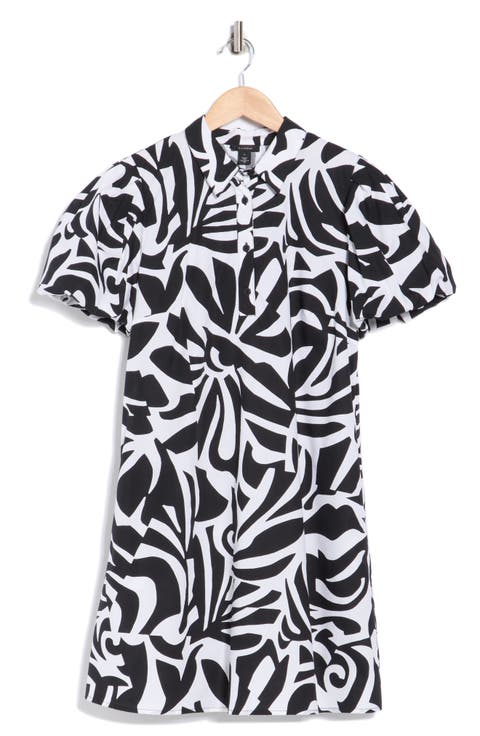 Puff Sleeve Cotton Shirtdress