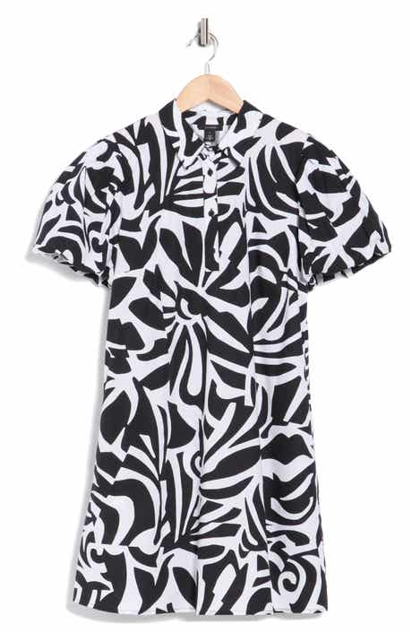Halogen® Puff Sleeve Cotton Shirtdress