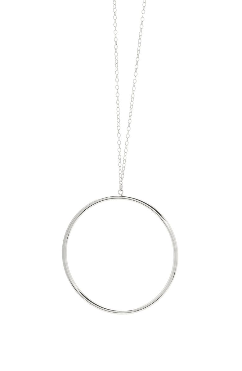 gorjana Autumn Circle Pendant Necklace, Alternate, color, Silver