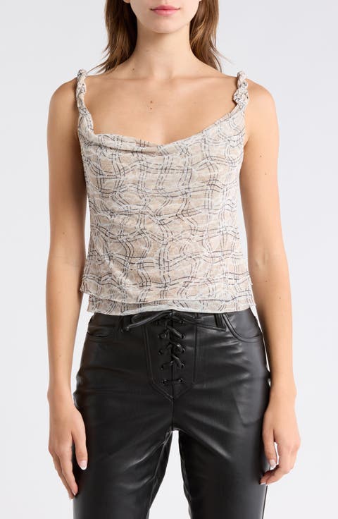 Asher Floral Ruched Mesh Top