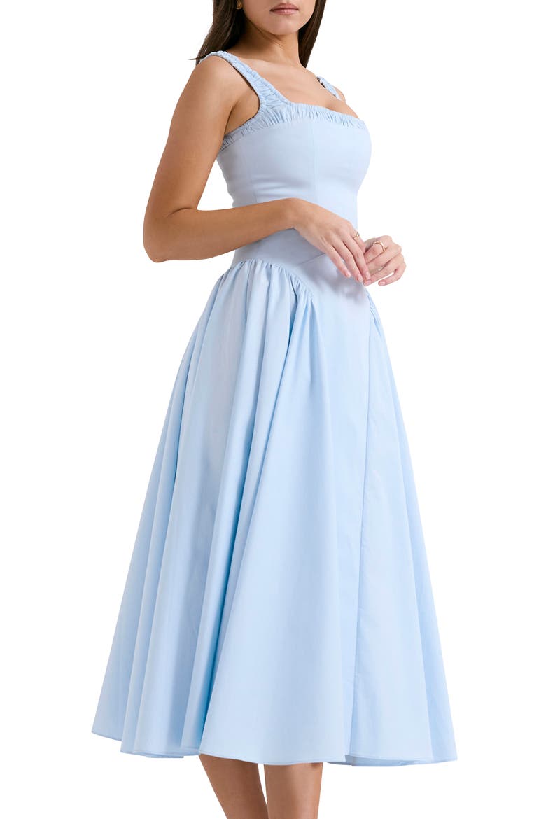Dorothy B Pima Cotton Blend Cocktail Midi Dress, Alternate, color, NAN TUCKET BREEZE