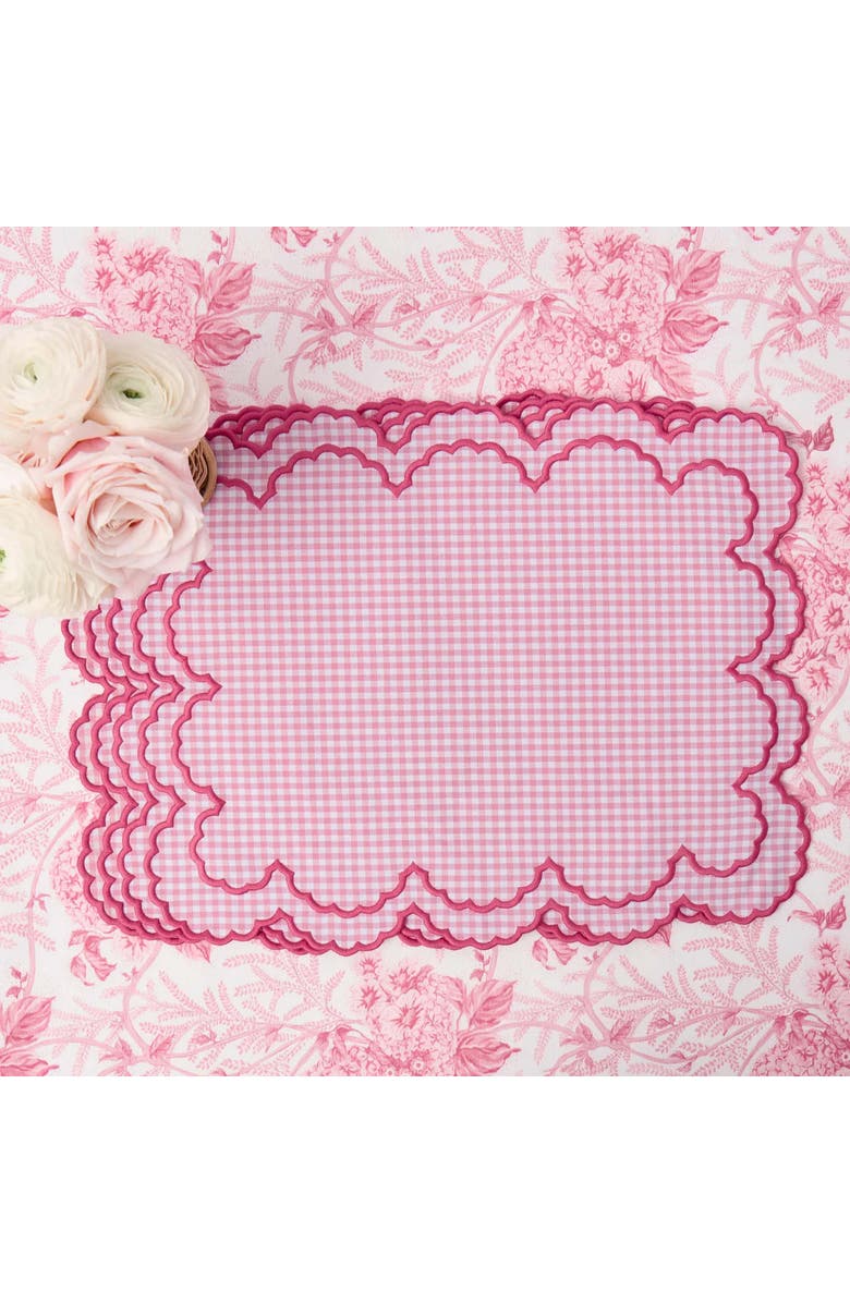 Mrs. Alice Pink Charlotte Gingham Placemats, Main, color, Pink