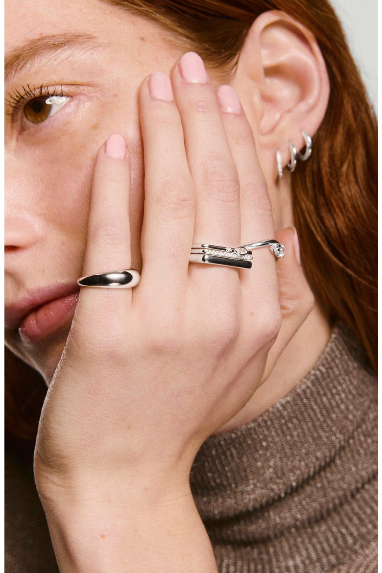 Pavé Puzzle Stacking Ring, Alternate, color, Sterling Silver