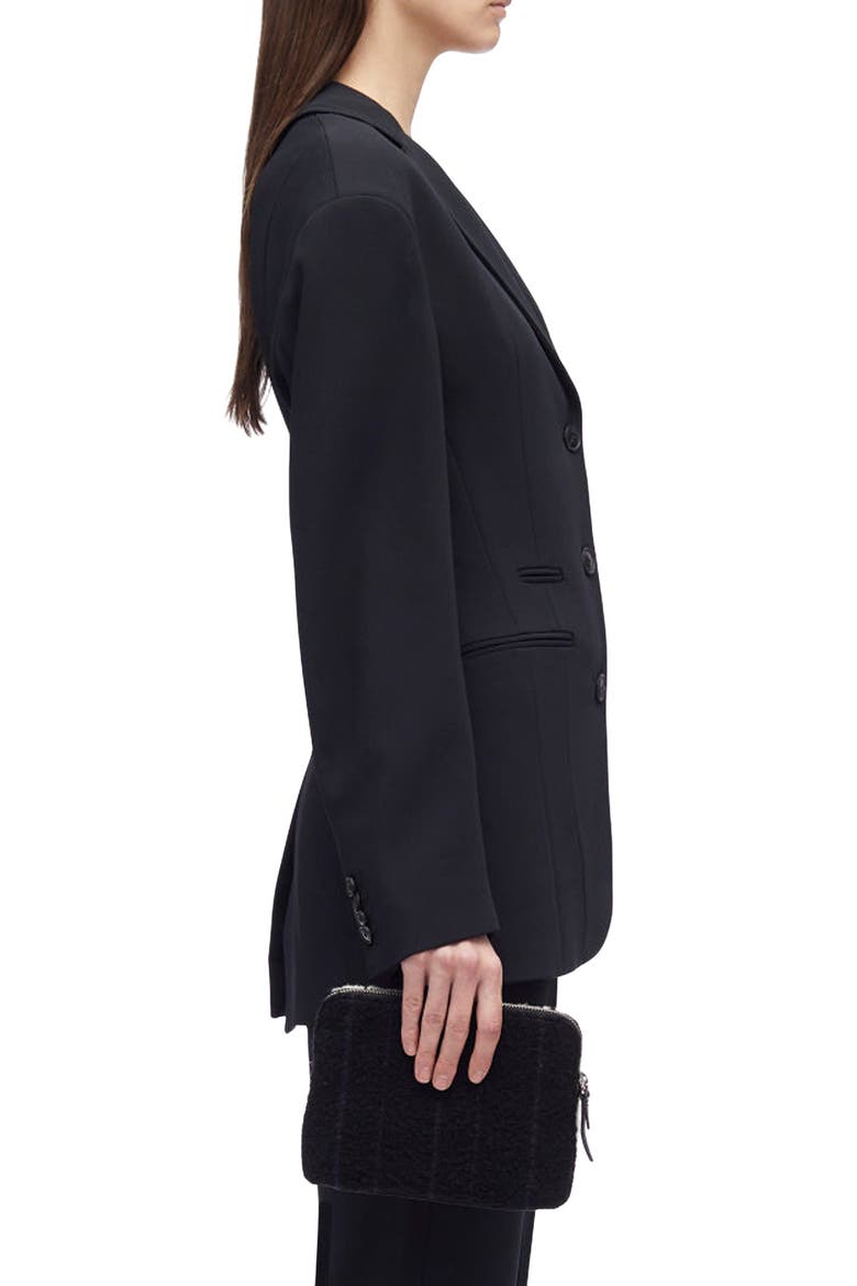 Matte Crepe Cinched Blazer, Alternate, color, BLACK