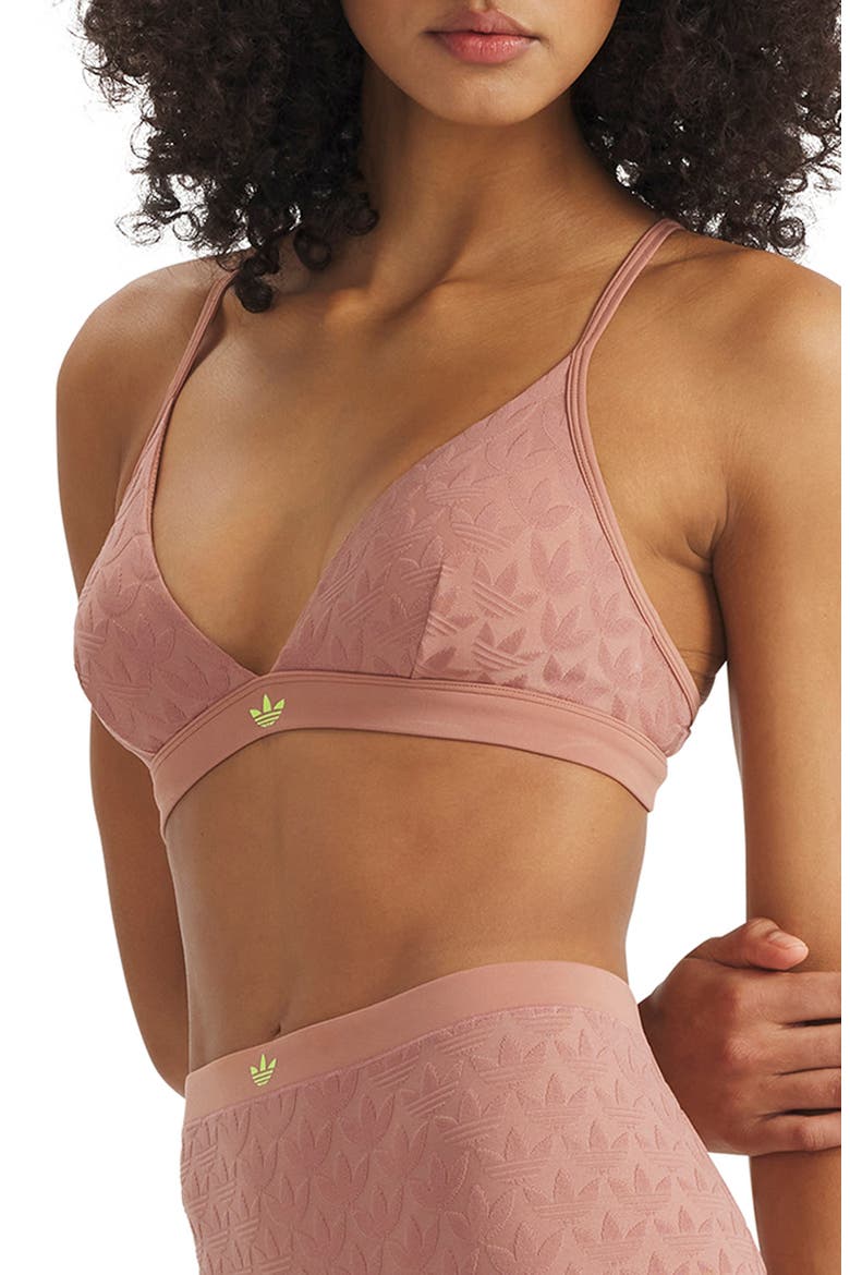 Microterrot Monogram Triangle Bralette, Alternate, color, WARM CLAY
